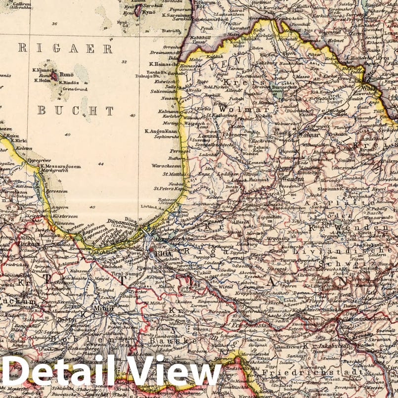 Estonia, Latvia, Lithuania 1925 - Historical Map Print from Stieler's Atlas