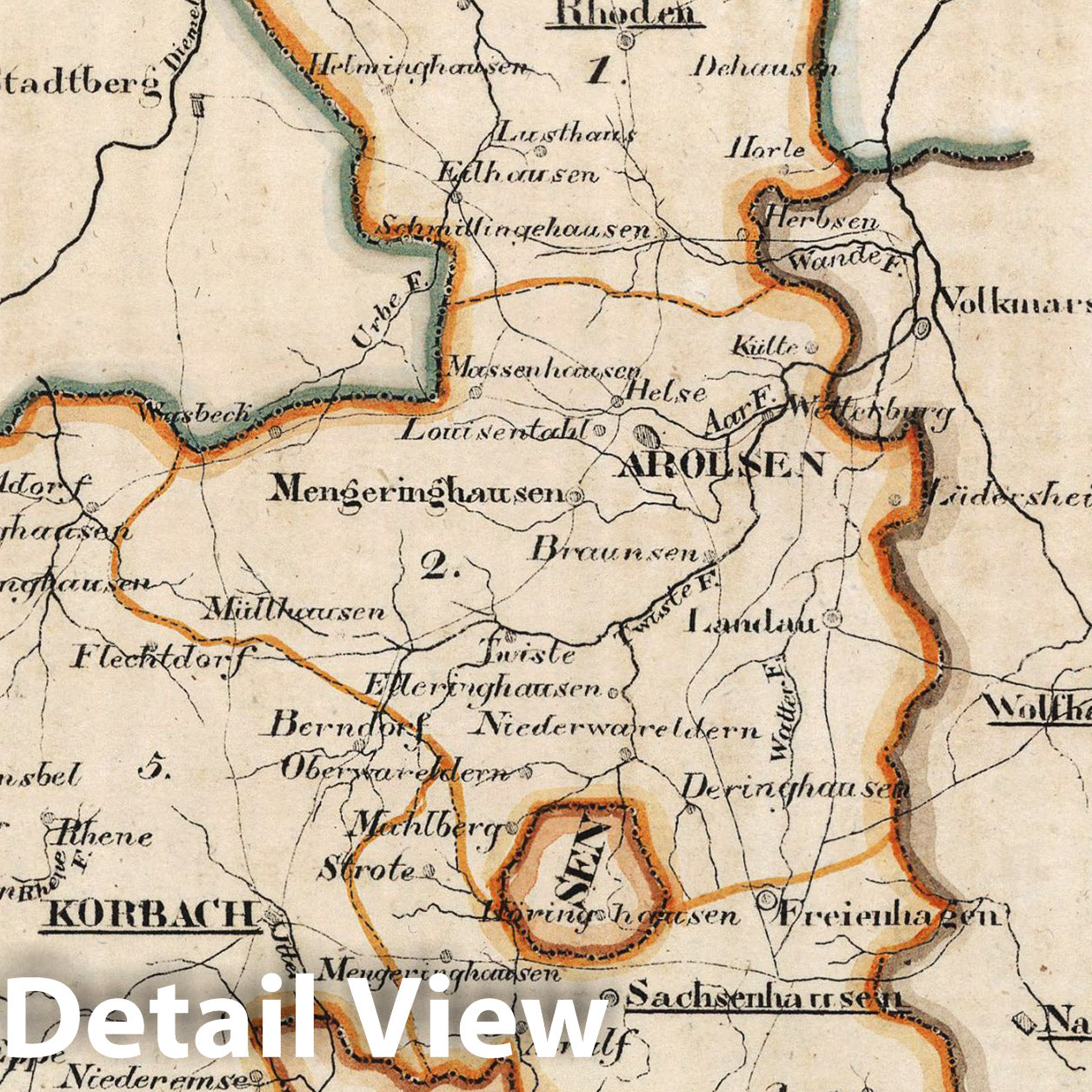 Waldeck, 1825 - Historical Map Print