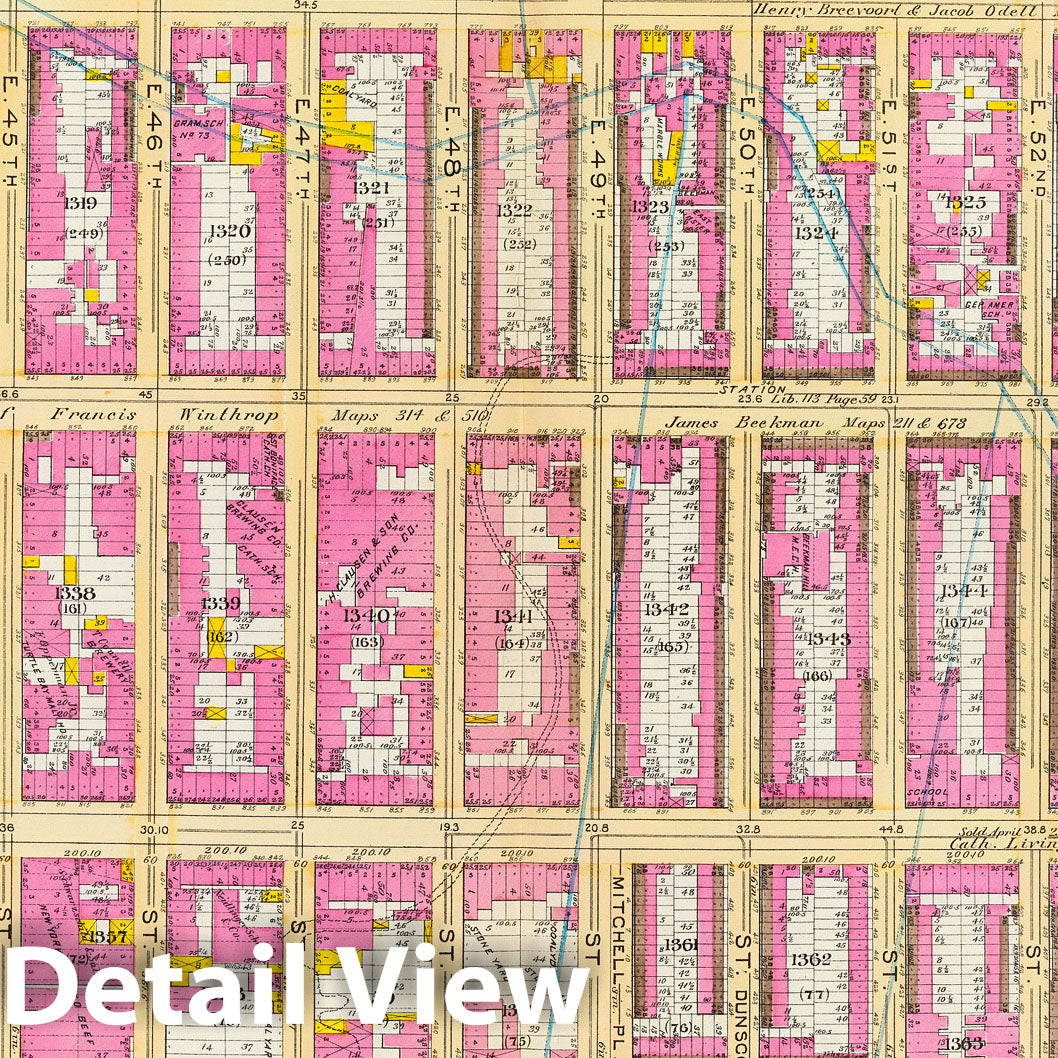 Ward 19, Manhattan - Fire Insurance Map, 1891 - Historical NYC Print