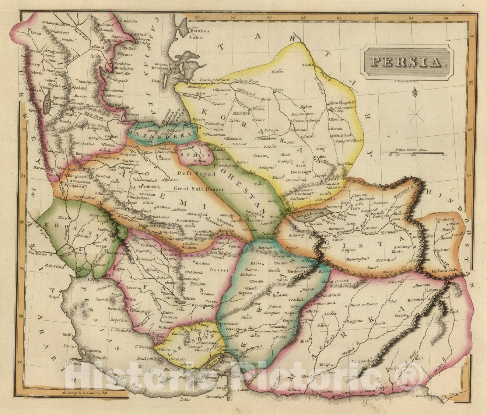 Historic Map : World Atlas Map, Persia. 1822 - Vintage Wall Art