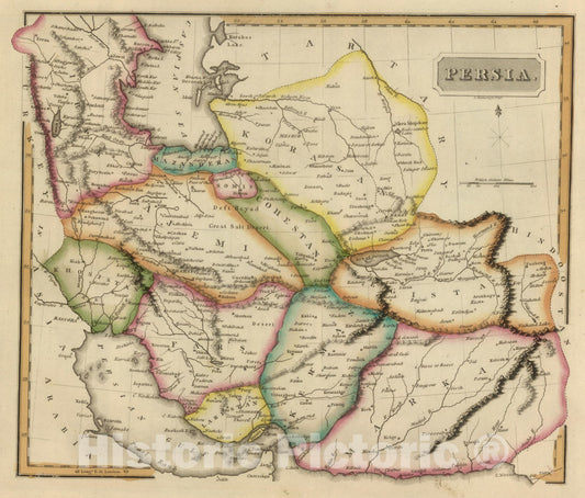 Historic Map : World Atlas Map, Persia. 1822 - Vintage Wall Art
