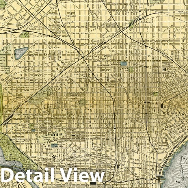 Philadelphia, Pennsylvania - Railroad Map, 1891 - Historical Map Print