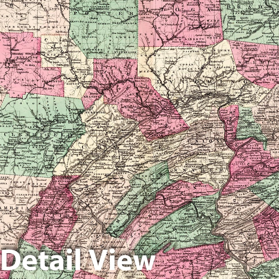 Pennsylvania - Railroad Map, 1873 - Gray's Atlas Historical Reproduction