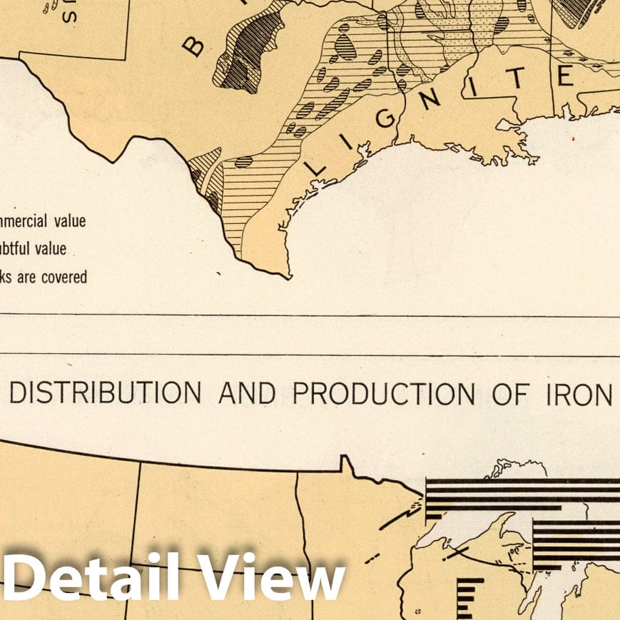 United States Mineral Resources and Coal Fields - 1932 Historical Map Print