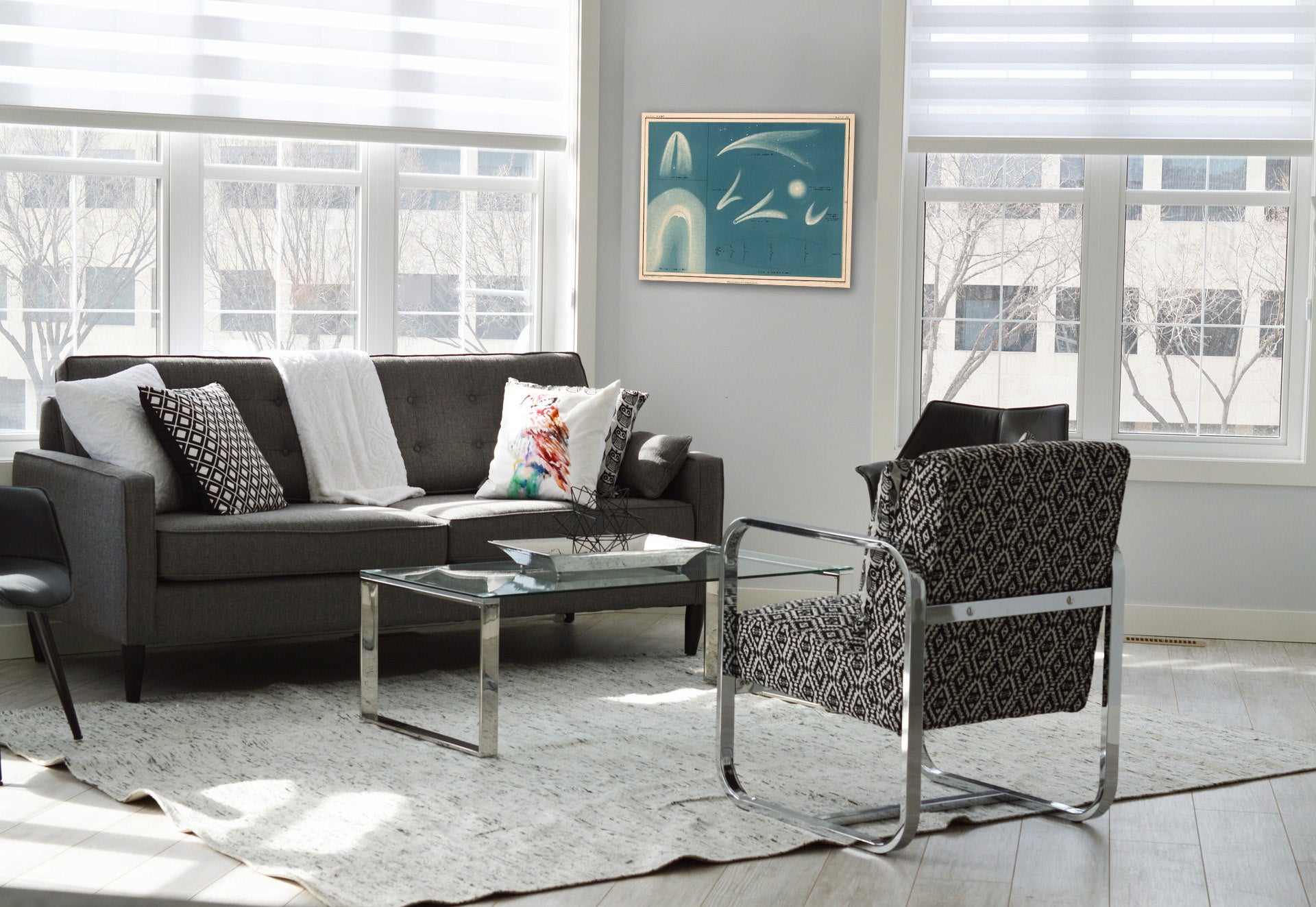 Historic Map : Celestial Atlas Map, Plate 10. Comets. 1869 - Vintage Wall Art