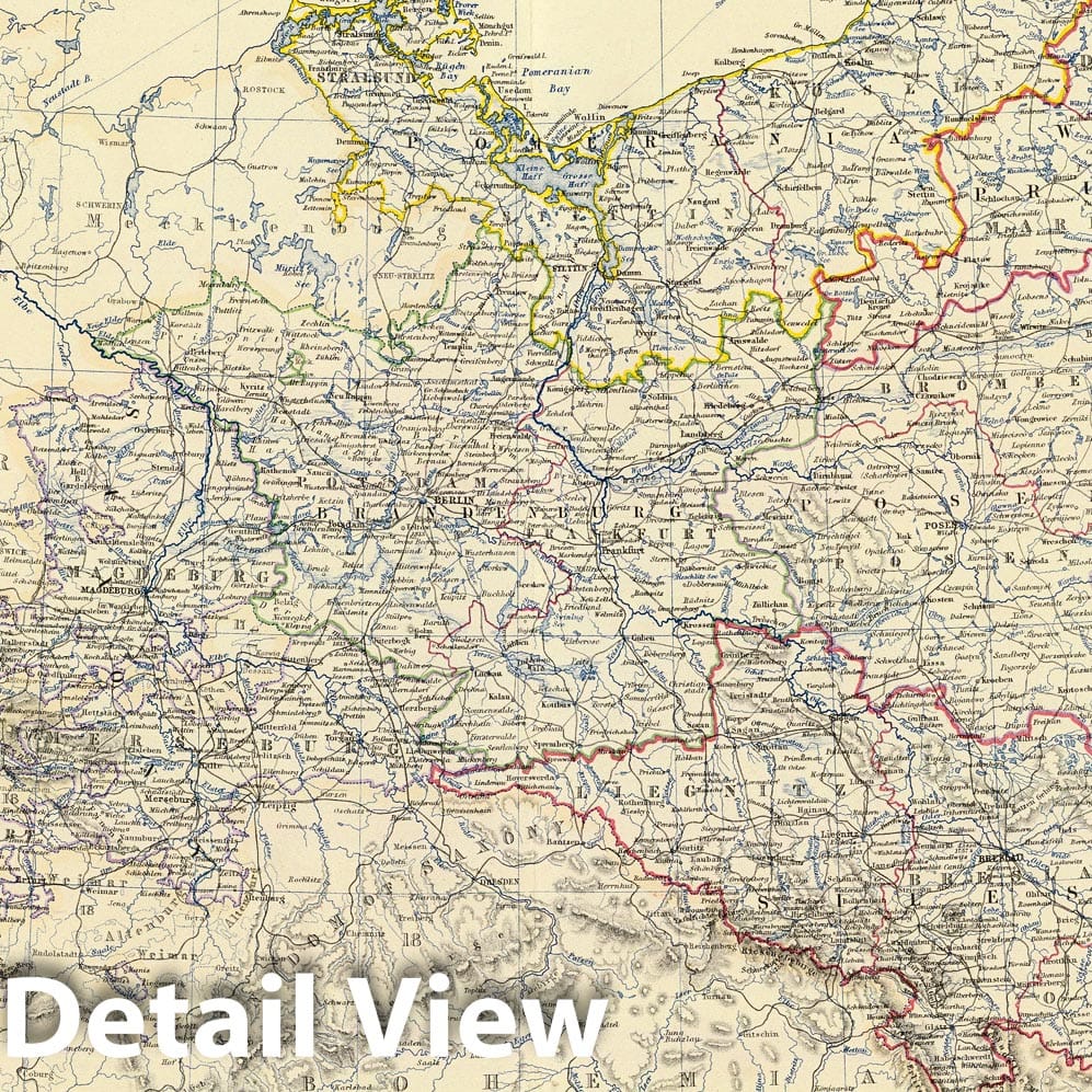 Historic Map : World Atlas Map, Prussia. 1861 - Vintage Wall Art