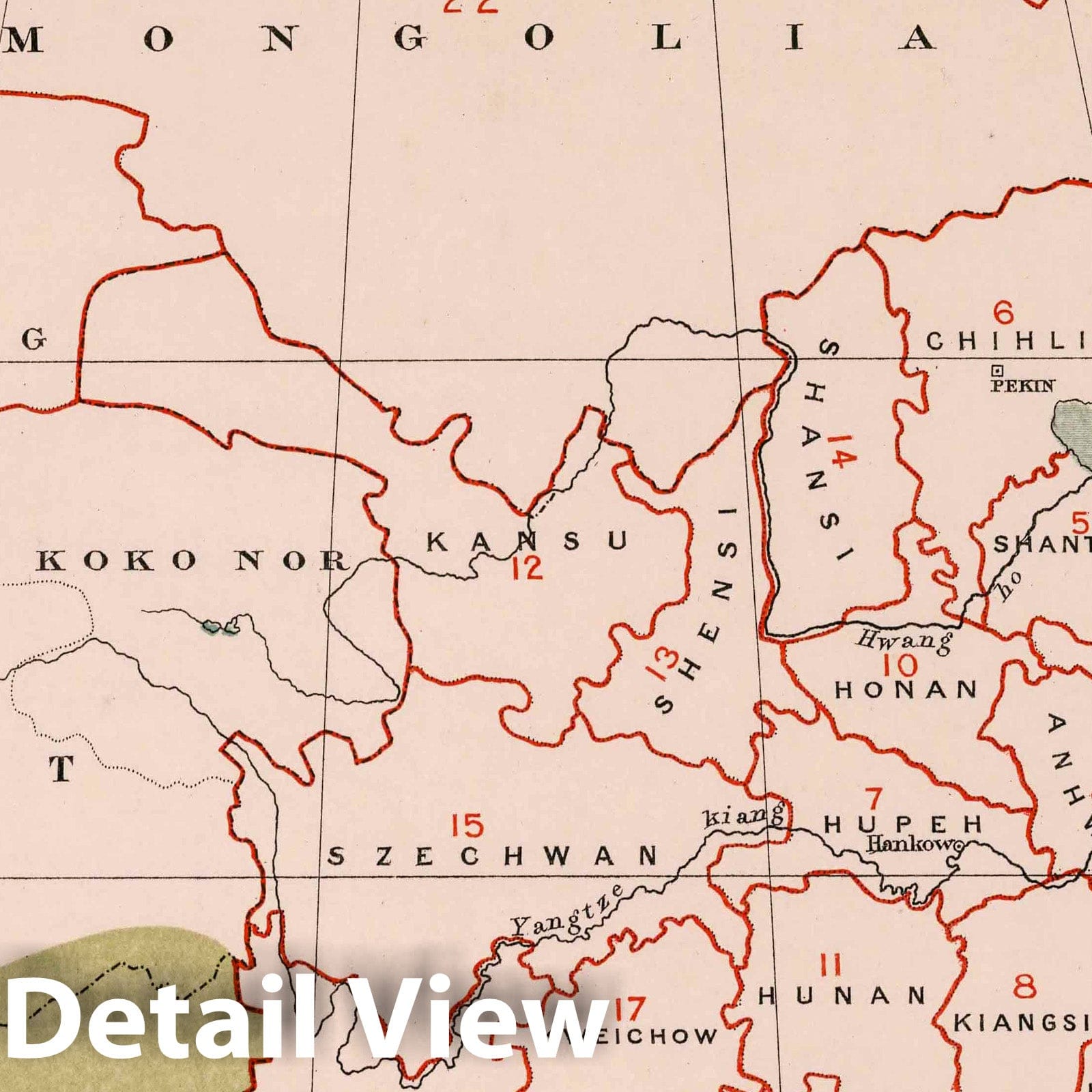 China - Boundary Map, 1908 - Historical Map Print