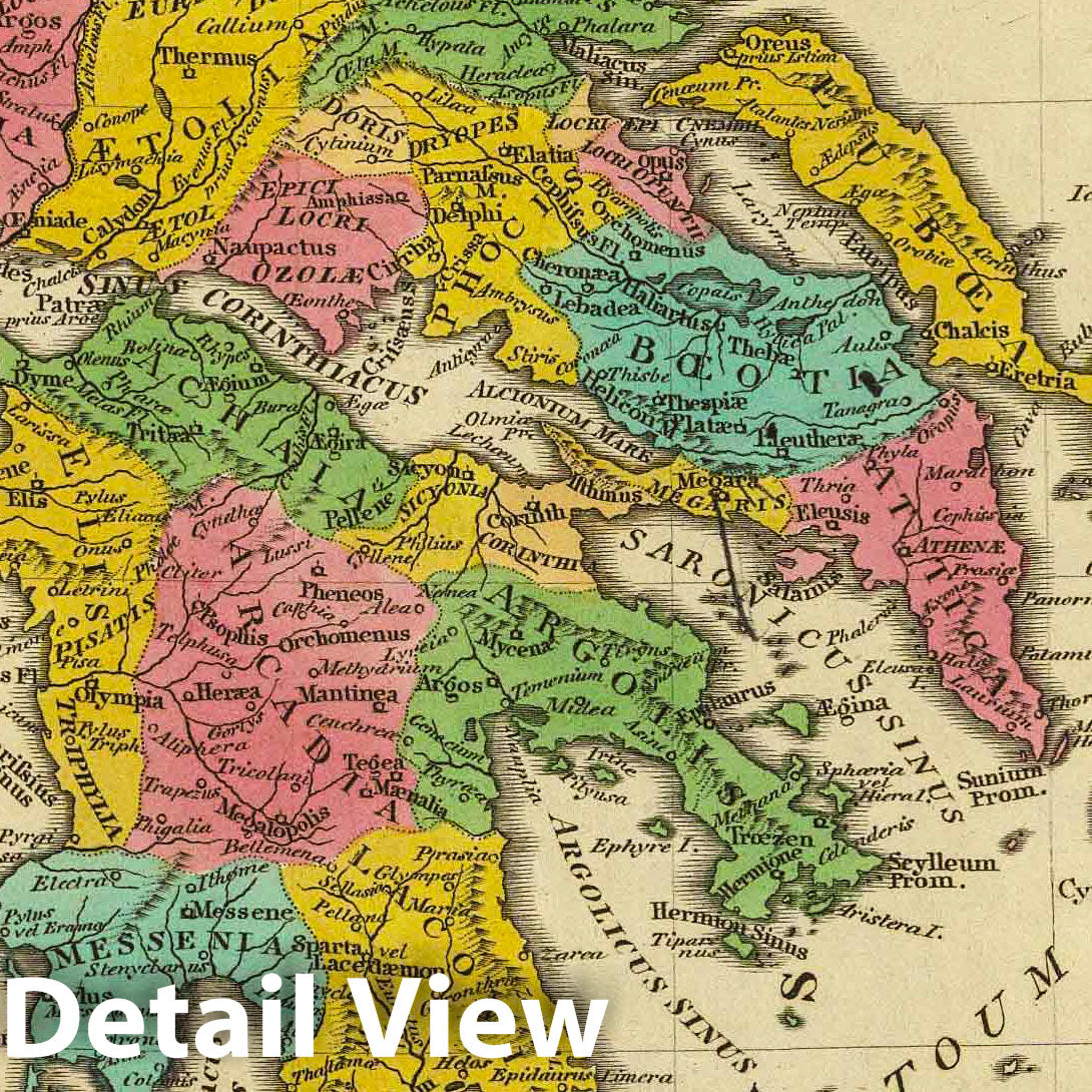 Ancient Greece, 1831 - Historical Map Print