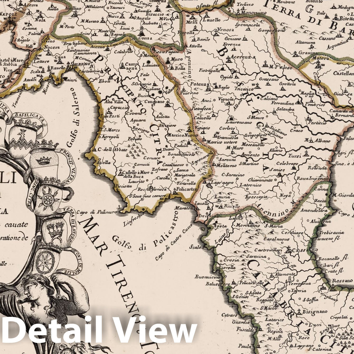 Kingdom of Naples - River Map, 1689 - Historical Map Reproduction