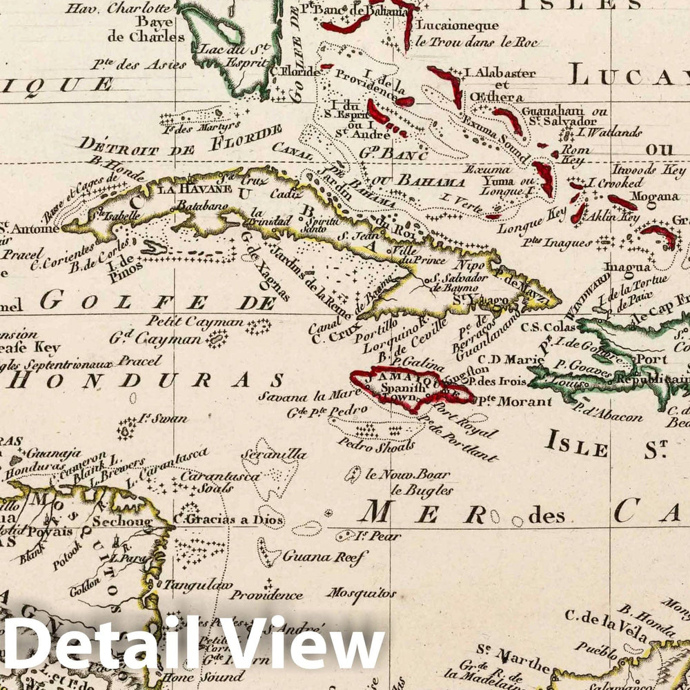 Historic Map : World Atlas Map, XXXIII. Indies Occiendtales. 1803 - Vintage Wall Art