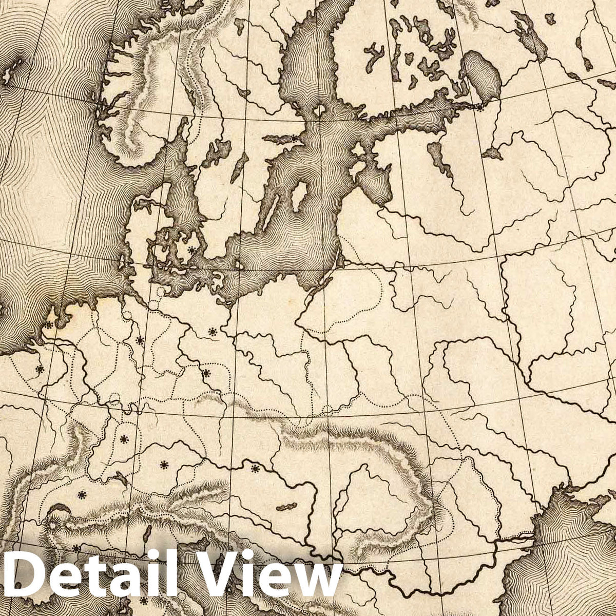 Europe, 1839 - Historical Map Print from Mitchell's Atlas
