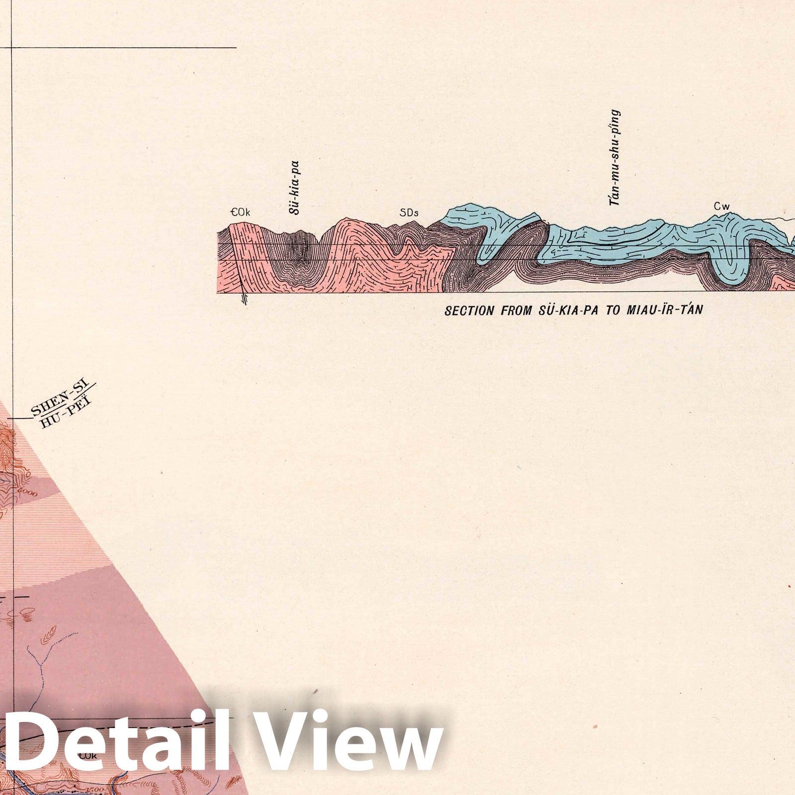 Chon-Ping-Hien Sheet, China - Geologic Map, 1906 - Historical Reproduction