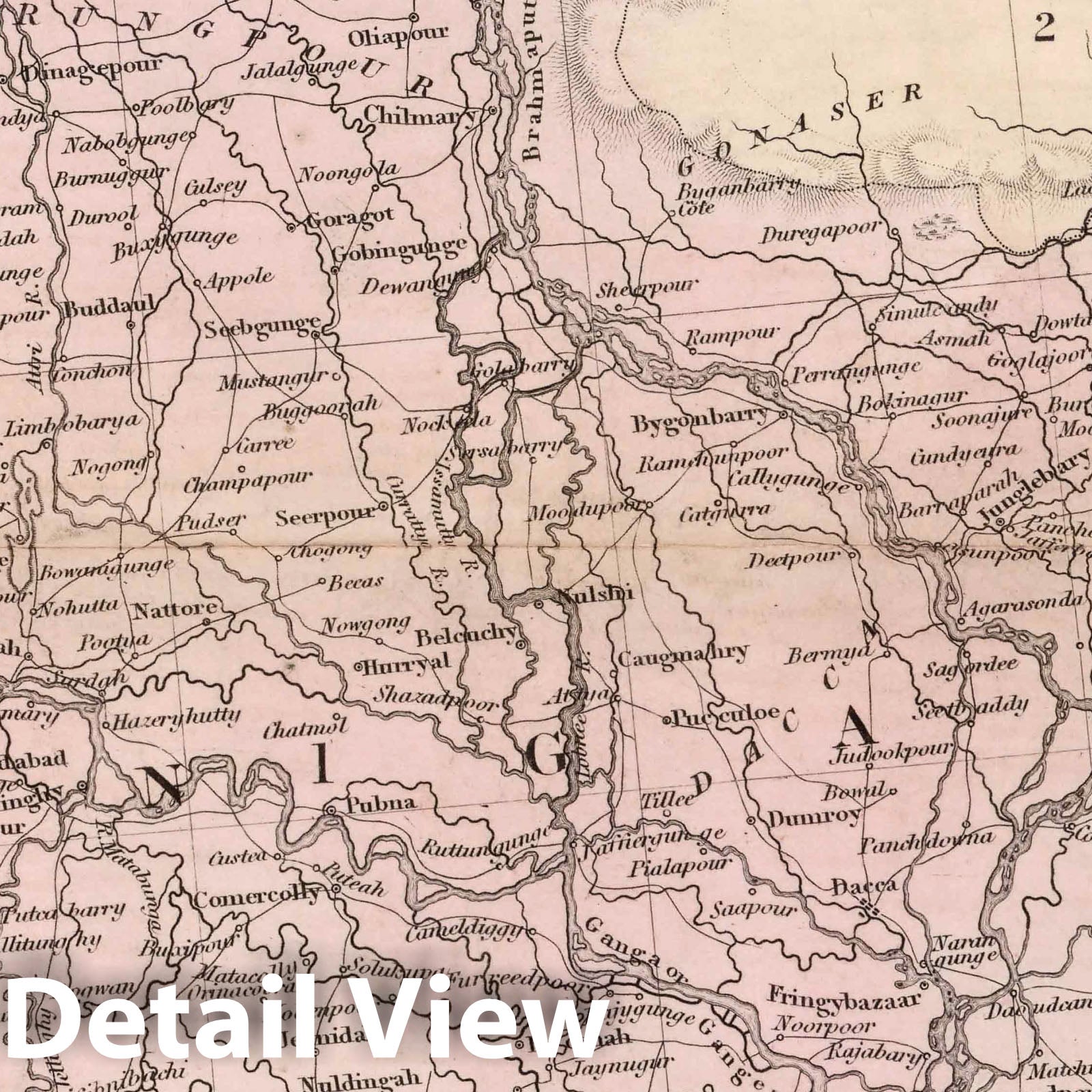 Calcutta and Bengal - Railroad Map, 1856 - Historical Map Print