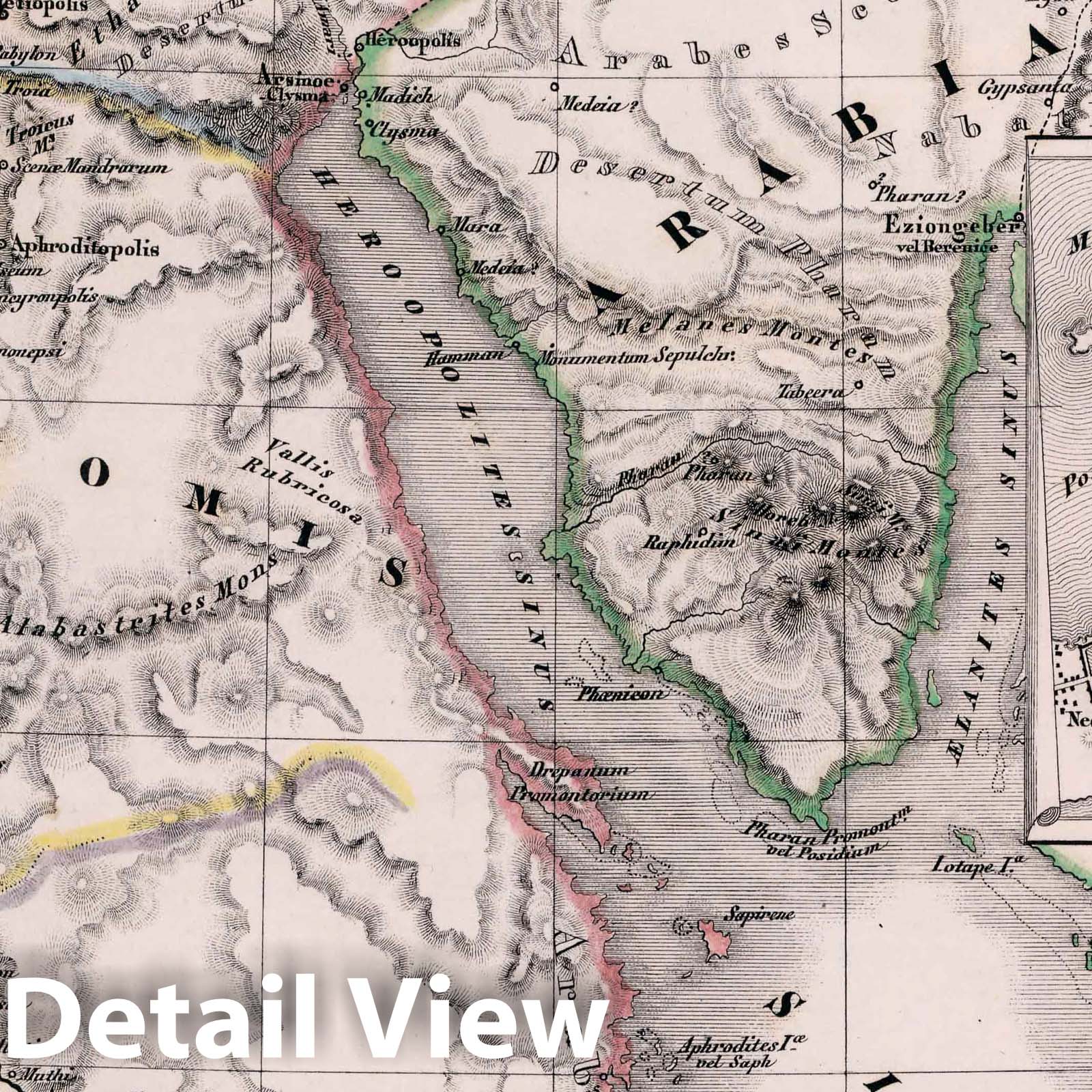 Ancient Egypt and Palestine Map 1834 - Historical Map Print