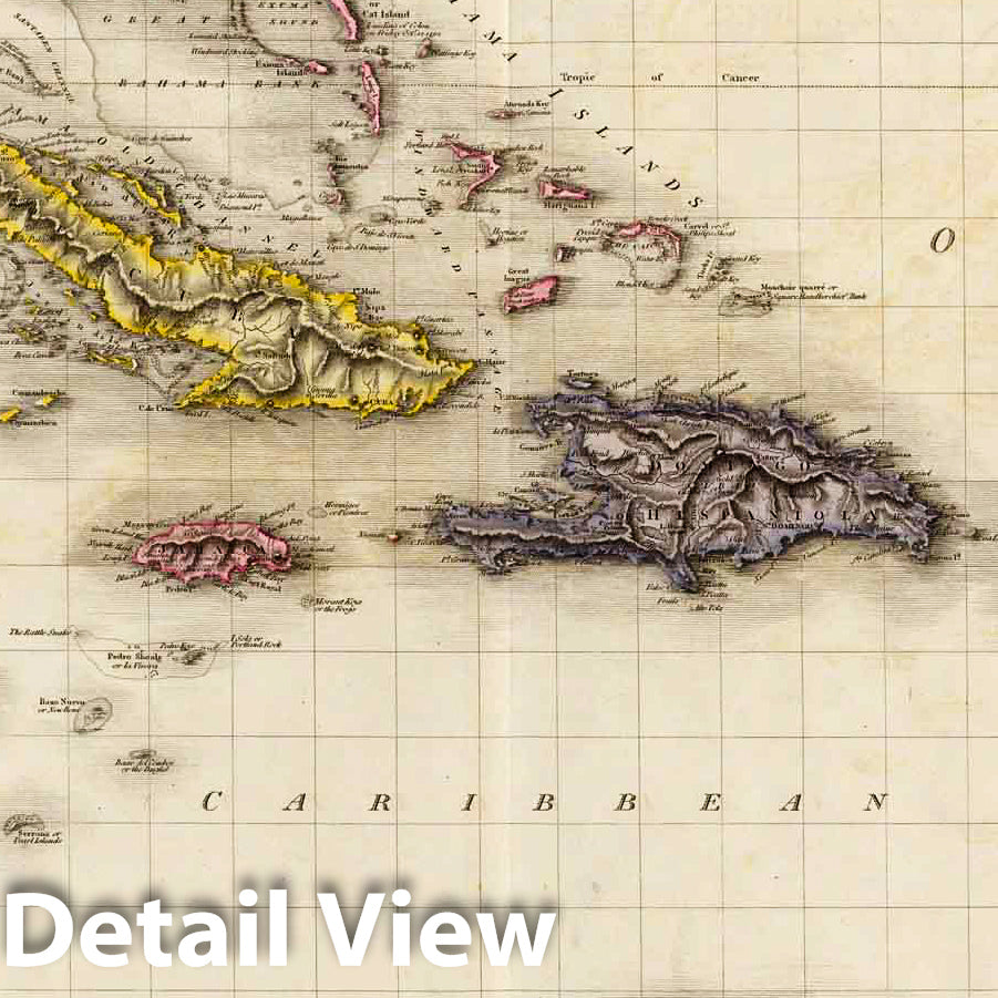 West Indies, 1809 - Historical Map Print from Pinkerton's Atlas