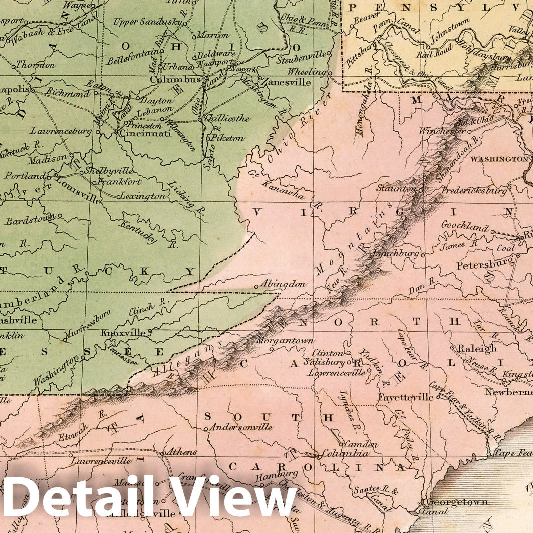 United States - Railroad Map, 1838 - Historical Map Print