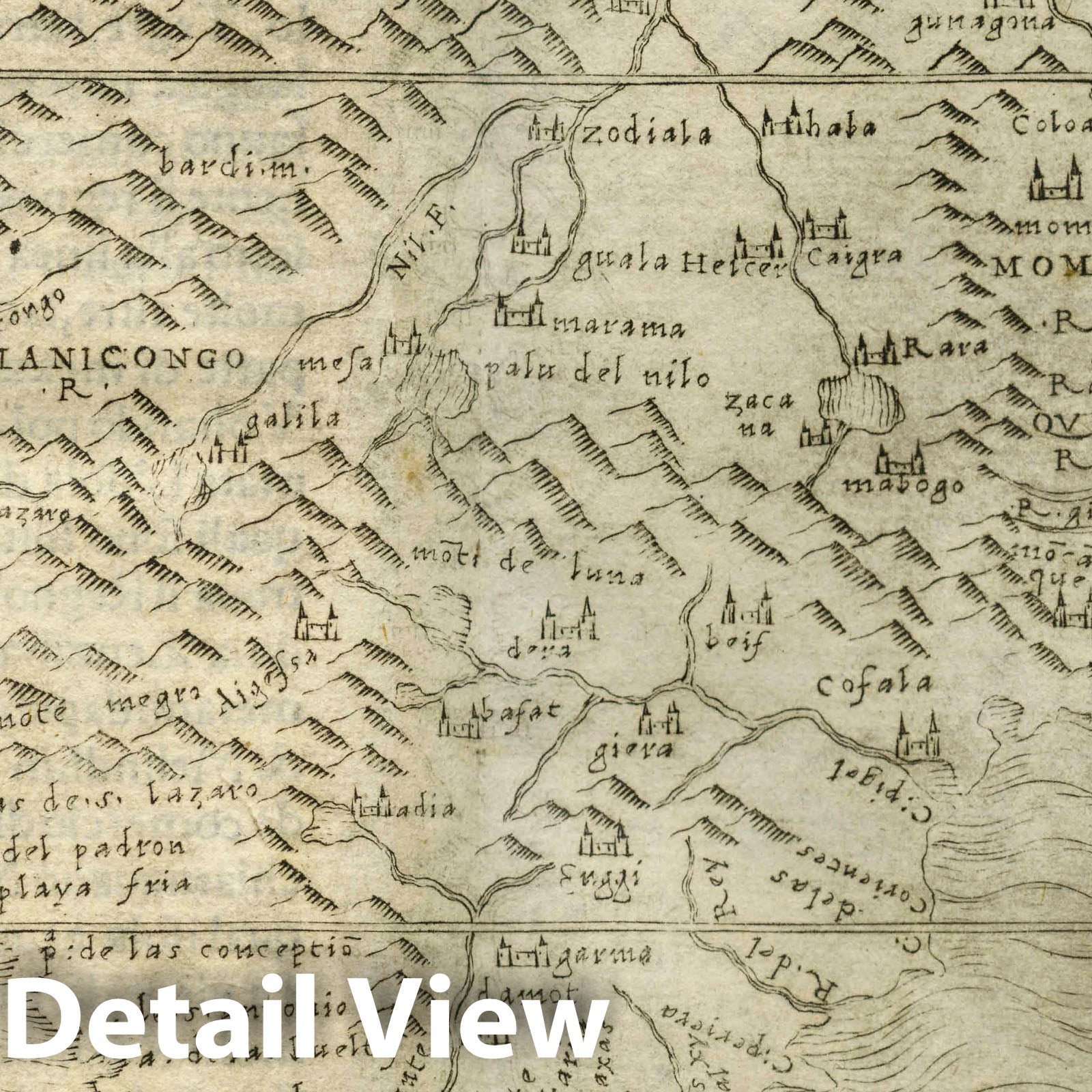 Southern Africa - Route Map, 1548 - Ptolemeo Geographia Historical Map Reproduction