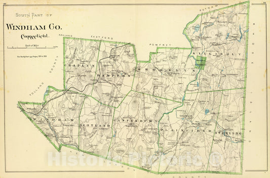 Historic Map : State Atlas Map, Windham Co. S. 1893 - Vintage Wall Art