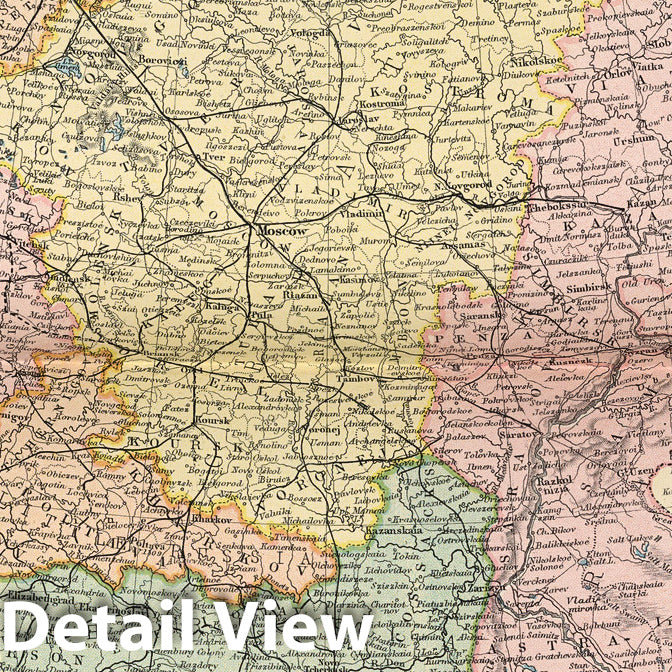 Russia Railroad Map 1891 - Historical Map Print from The Library Atlas