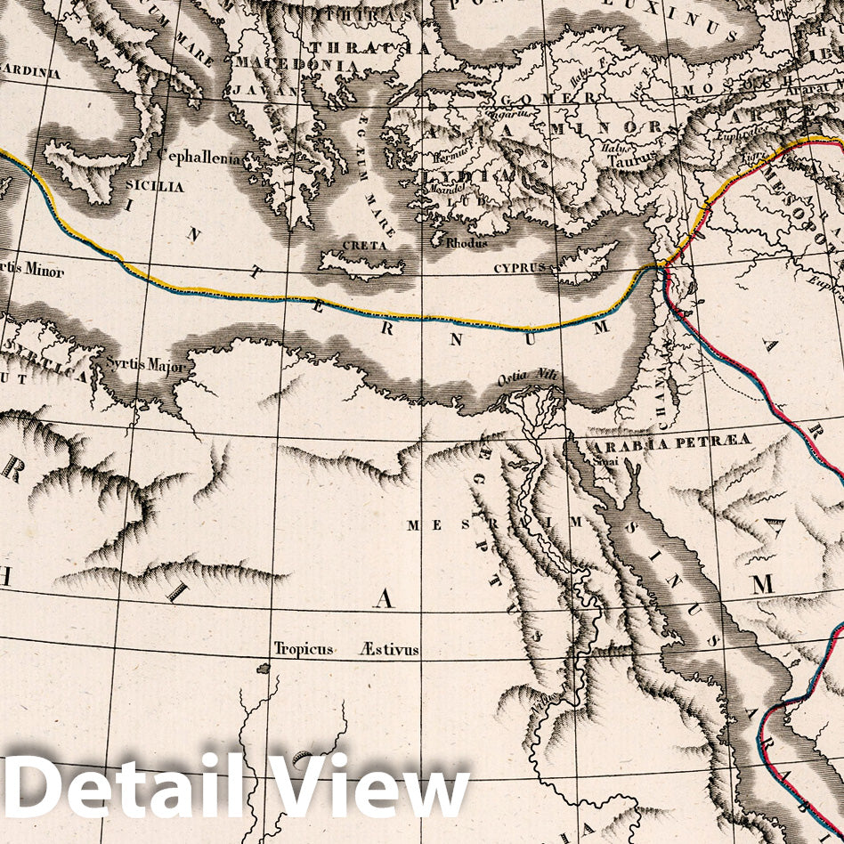 Ancient World, 1825 Historical Map Print - Delamarche Atlas Reproduction