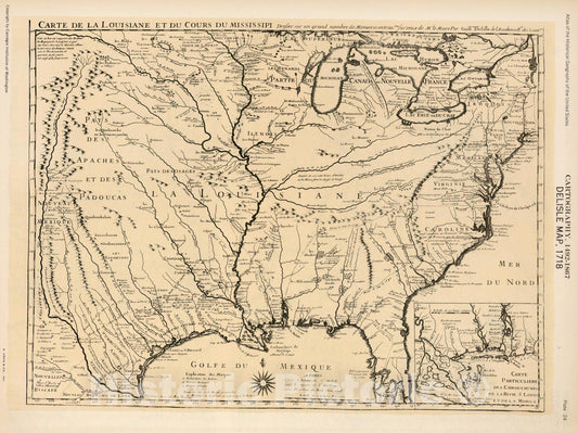 Historic Map : Plate 24. Facsimile Cartography 1492-1867. Delisle Map, 1718, 1718 - Vintage Wall Art