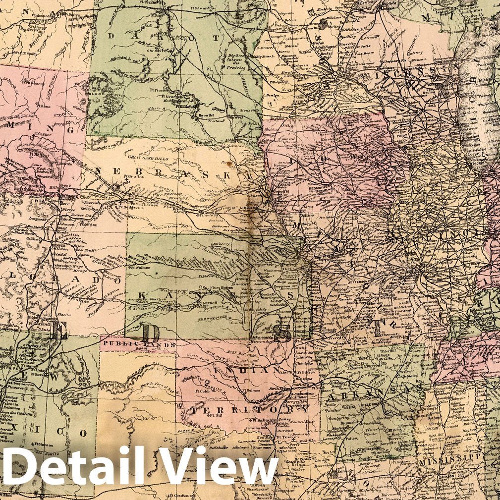 United States - Railroad Map, 1882 - Historical Map Print