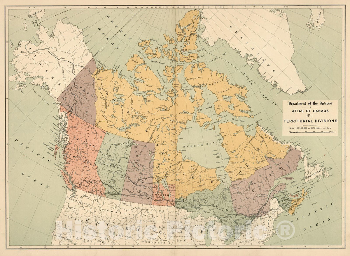 Historic Map : No.1, Territorial divisions 1906 - Vintage Wall Art