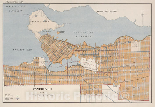 Historic Map : Vancouver 1915 - Vintage Wall Art