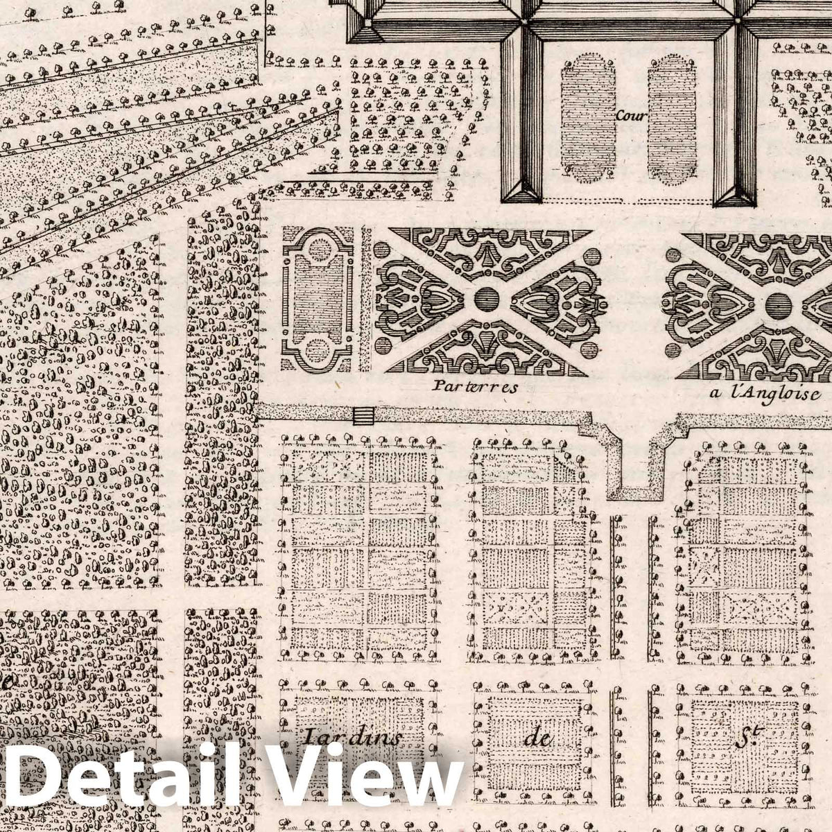 House and Gardens of Saint-Cyr, 1703 - Historical Map Reproduction