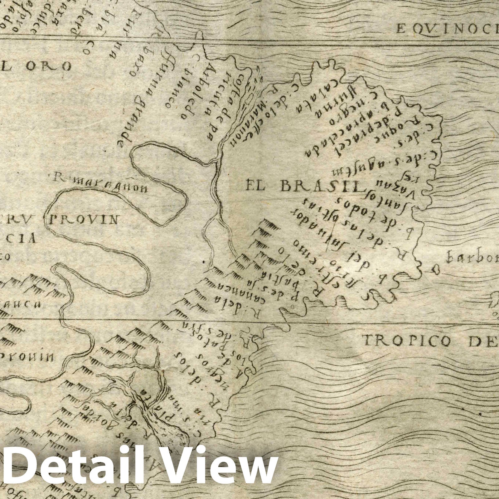South America - Route Map, 1548 - Historical Map Print