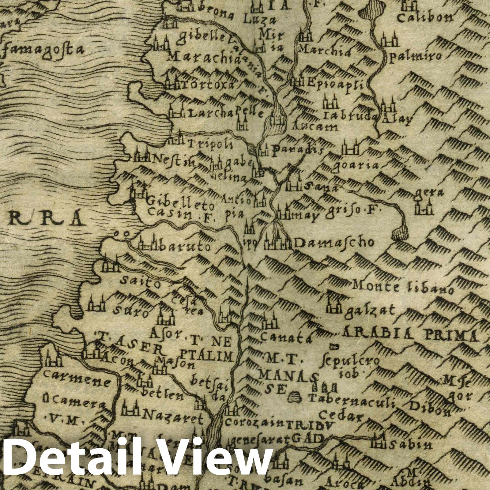 Syria and the Holy Land - Route Map, 1548 - Historical Map Reproduction