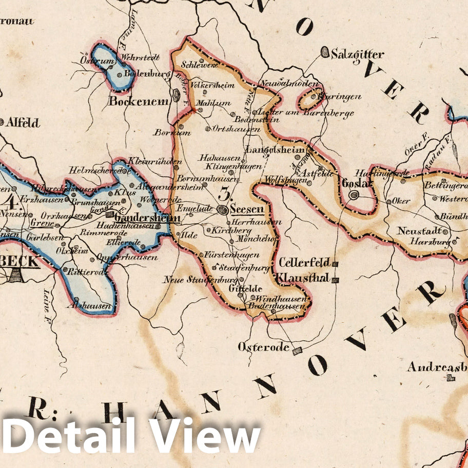 Brunswick, 1825 - Historical Map Print from Atlas von Europa