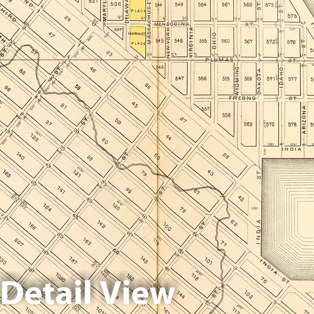 San Francisco, California - Plat No. 37, 1876 - Historical Map Print