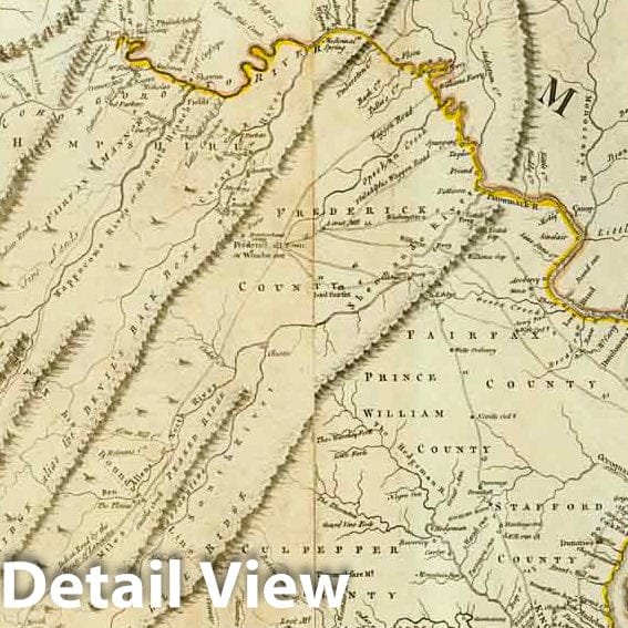 Historic Map : Map of the most Inhabited part of Virginia containing ... Maryland. (Northern Section), 1776, Vintage Wall Decor