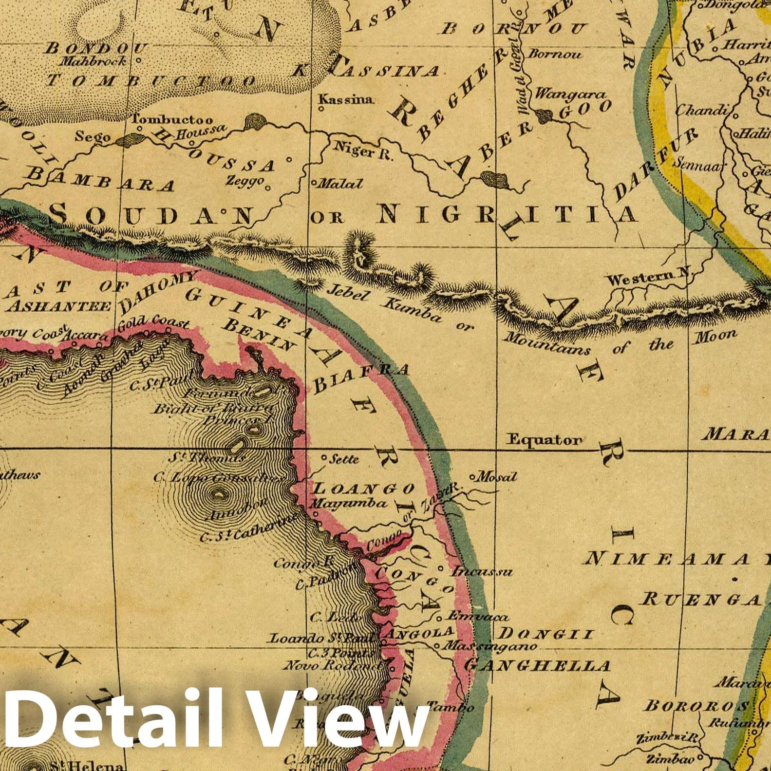 Africa, 1820 - Historical Map Print from Morse's School Geography Atlas