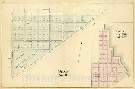 San Francisco, California - Plan No. 9, 1876 - Historical Map Print