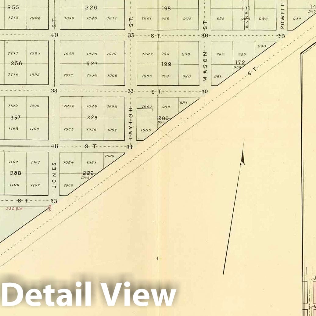 San Francisco, California - Plan No. 9, 1876 - Historical Map Print