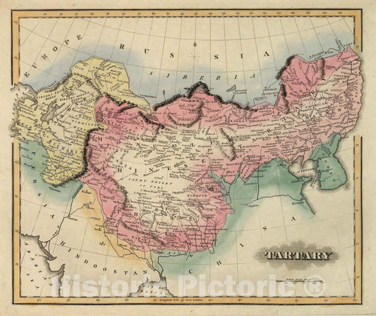 Historic Map : World Atlas Map, Tartary. 1823 - Vintage Wall Art