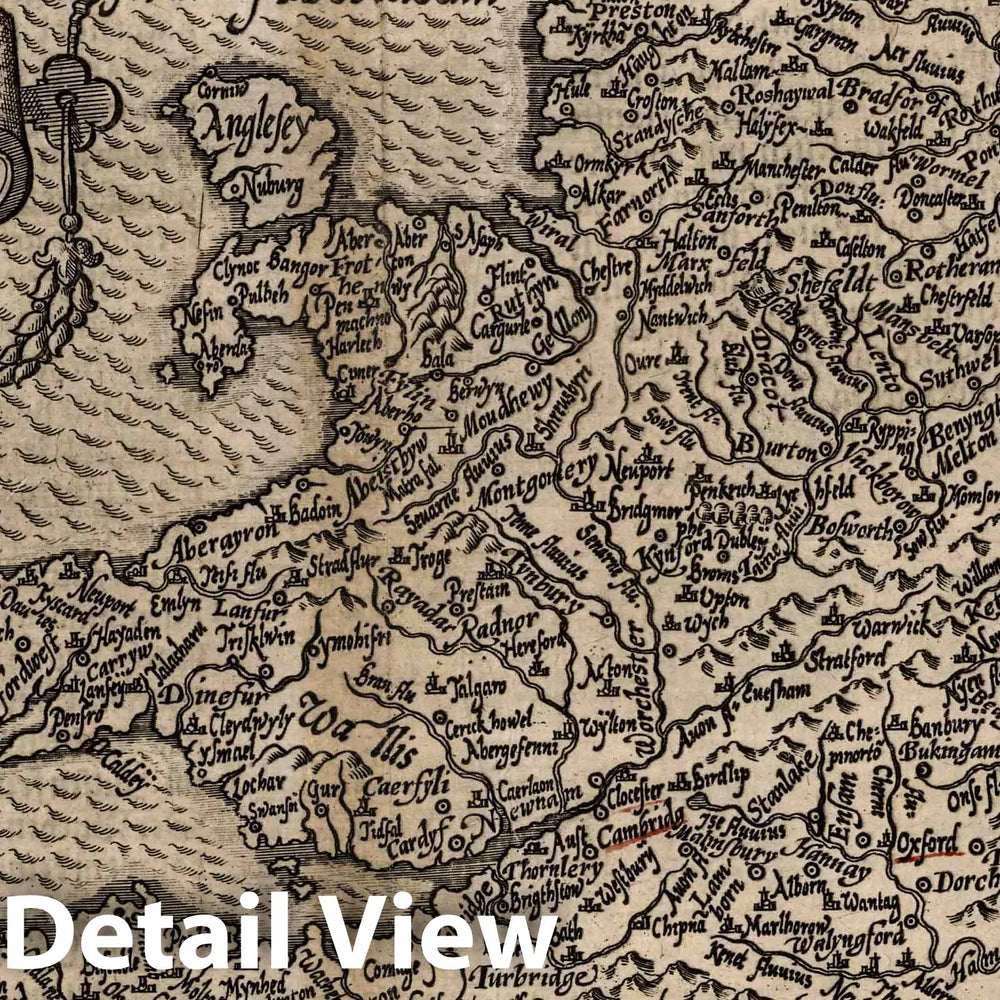Historic Map : England,52. Angliae reni descriptio. 1600 , Vintage Wall Art