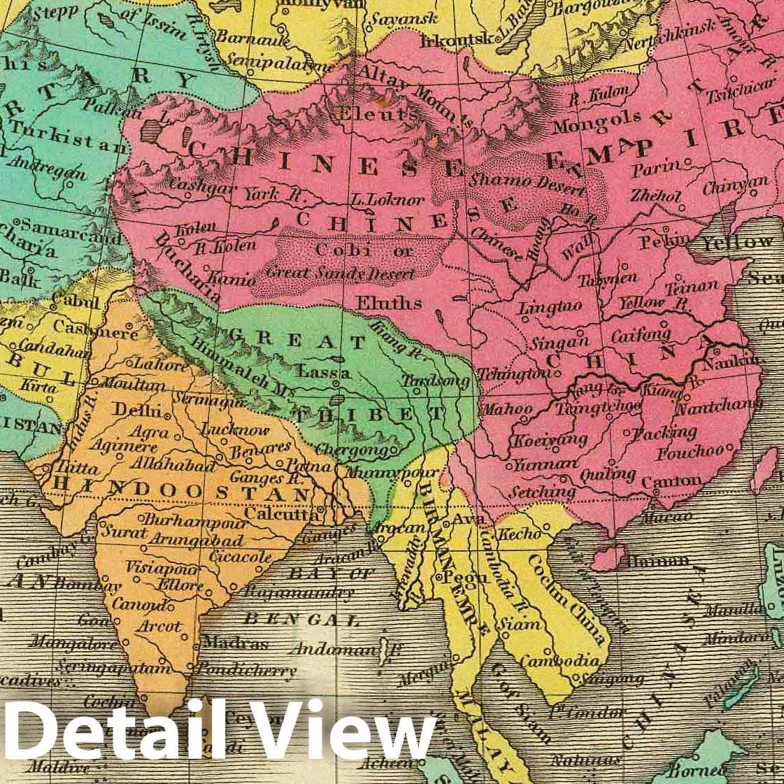 Asia, 1831 - Historical Map Print from Finley's Atlas