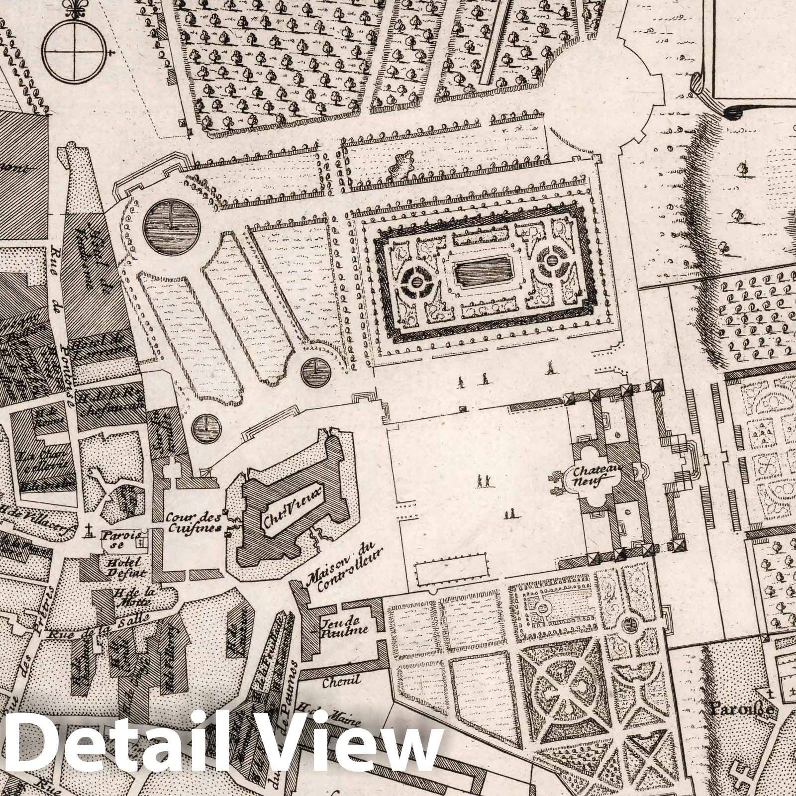 Saint-Germain-en-Laye, France - Plan, 1702 - Historical Map Print