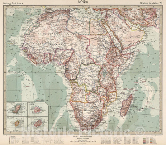 Historic Map : Africa,78. Afrika. Africa. 1925 , Vintage Wall Art