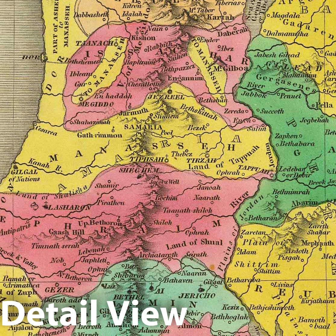 Palestine, 1831 - Historical Map Print from Finley's Atlas