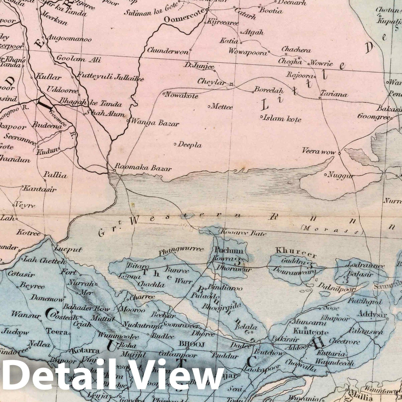 India - Railroad Map, 1856 - Historical Map Print