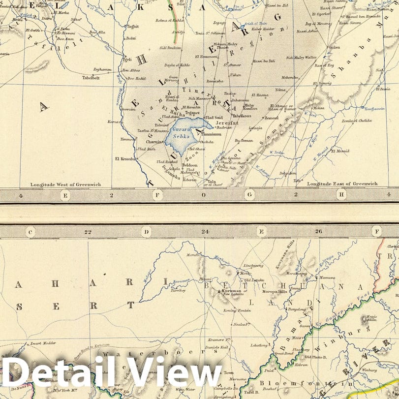 Northwestern and Southern Africa - Boundary Map, 1861 - Keith Johnston Atlas Print