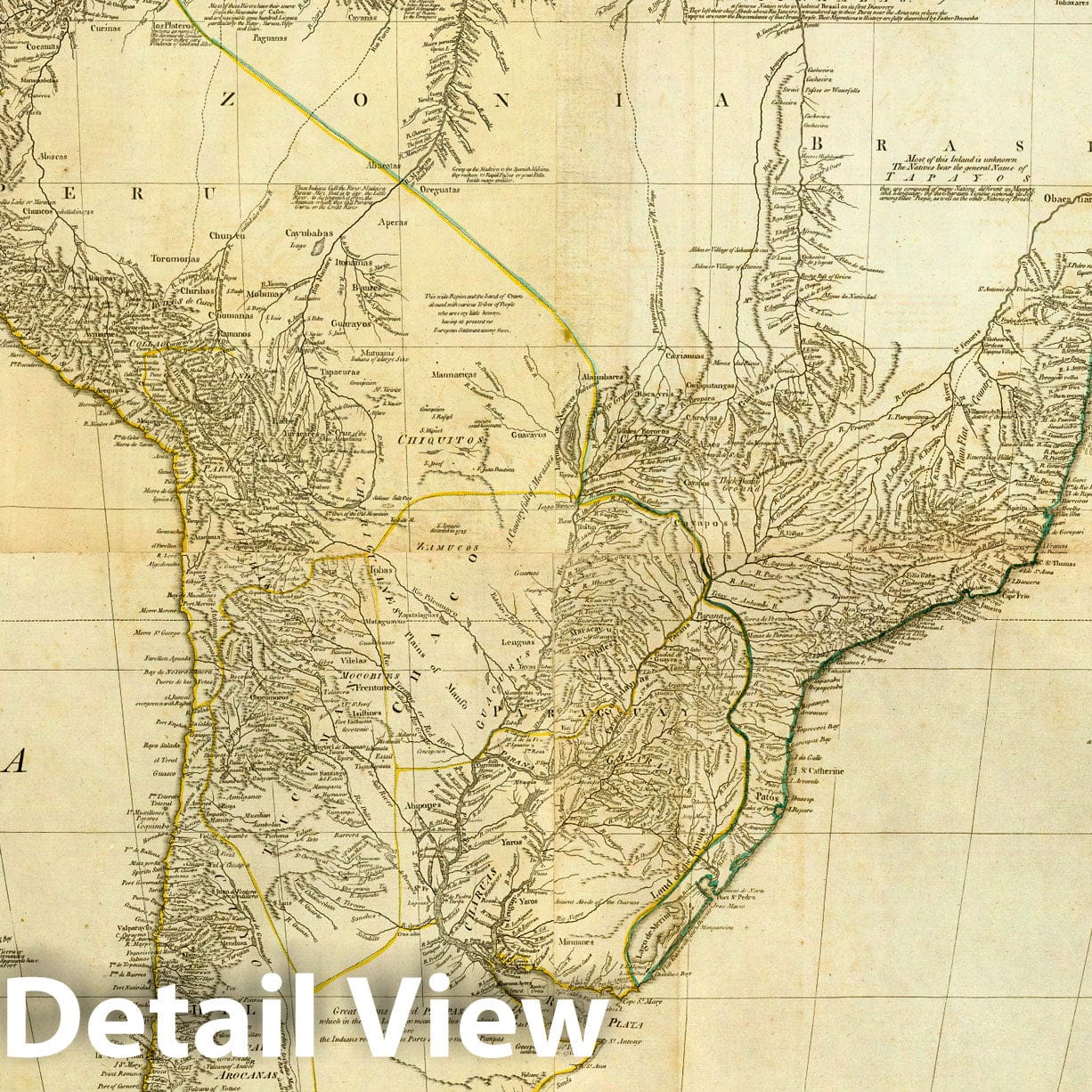 South America - Peru, Ecuador, and Bolivia, 1776 - Historical Map Print