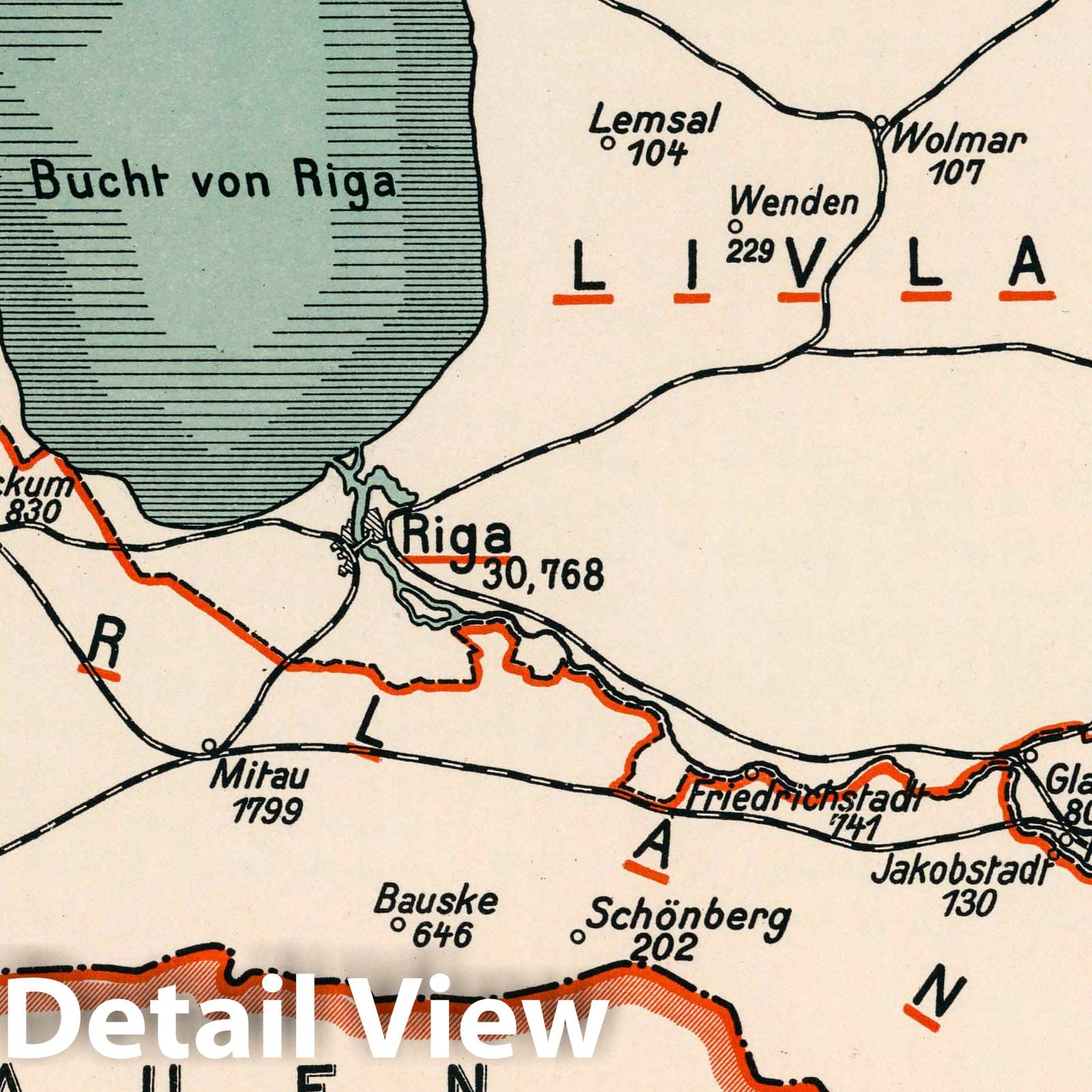 Latvia 1926 Historical Map Print