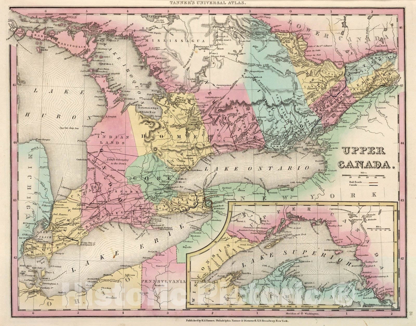 Historic Map : World Atlas Map, Upper Canada. 1836 v2