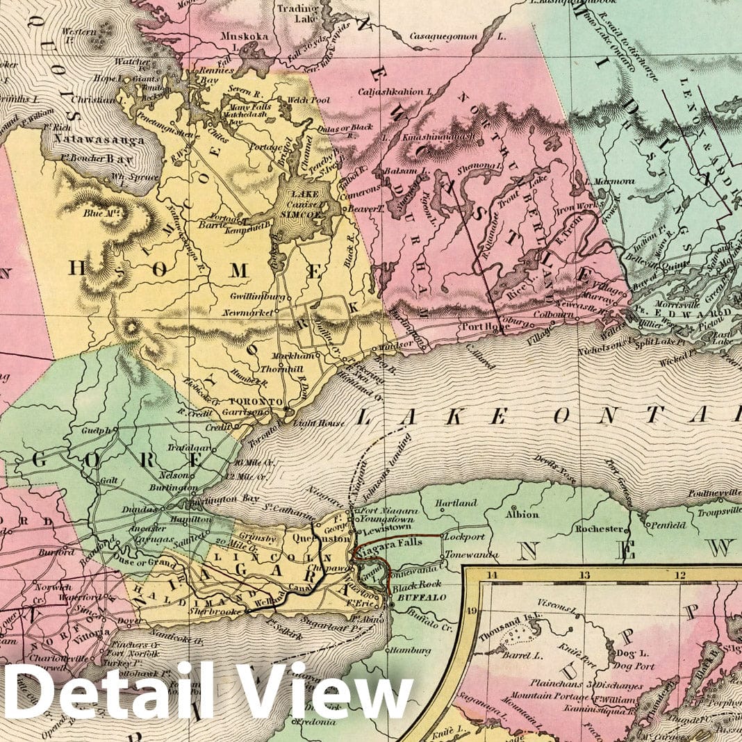 Historic Map : World Atlas Map, Upper Canada. 1836 v2