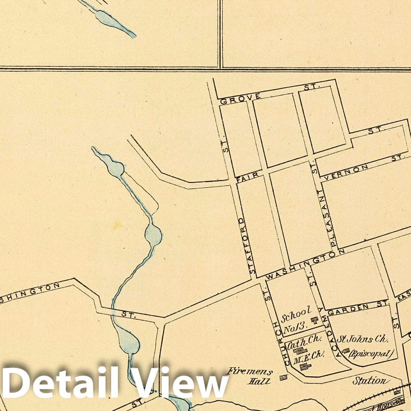 Forestville, South Glastonbury, and East Berlin, Connecticut - Railroad Map, 1893